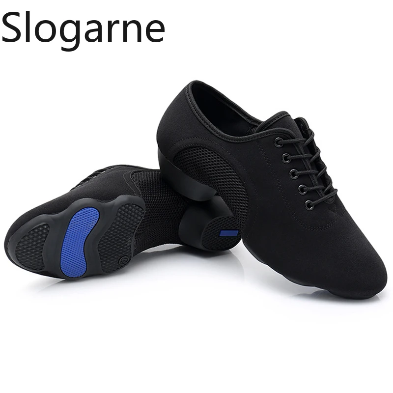 Crianças novos sapatos de dança salsa das mulheres dos homens preto profissional salão tango professor latino esportes sapatos de dança lona jazz tênis