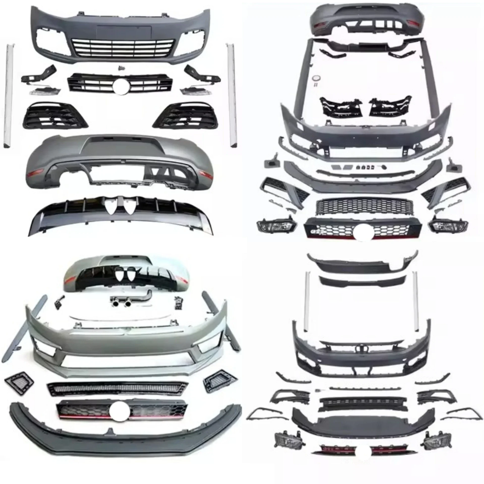 Vorne Hinten Stoßstange Seite Rock Scheinwerfer Schwanz Throat für Volkswagen vw POLO 11-19 Kühlergrill Geändert R20 R400 WRC GTI neue Stil Kit