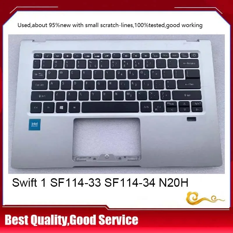 

YUEBEISHENG 95%New/org For Acer Swift 1 SF114-33 SF114-34 N20H2 Palmrest US keyboard upper cover C shell,Silver