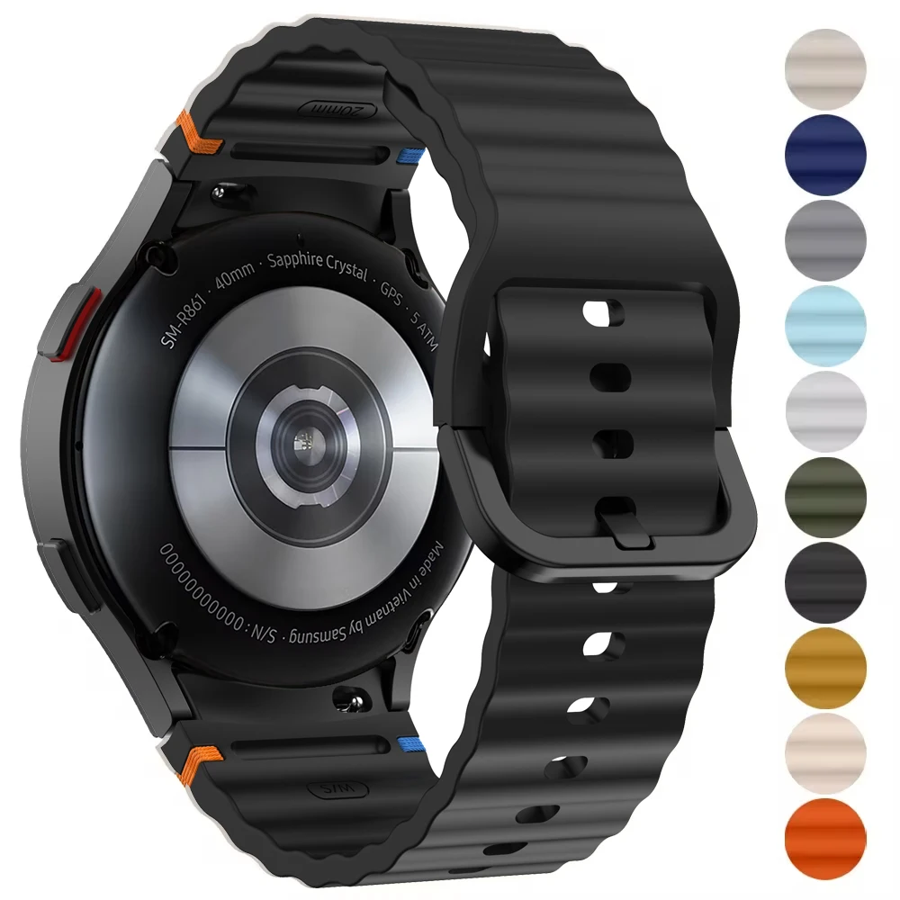 Cinturino in silicone originale per Samsung Galaxy Watch 7 FE 6 4 Classic 5 pro 44mm 40mm 43mm 47mm 45mm Bracciale Galaxy Watch6 7 Band