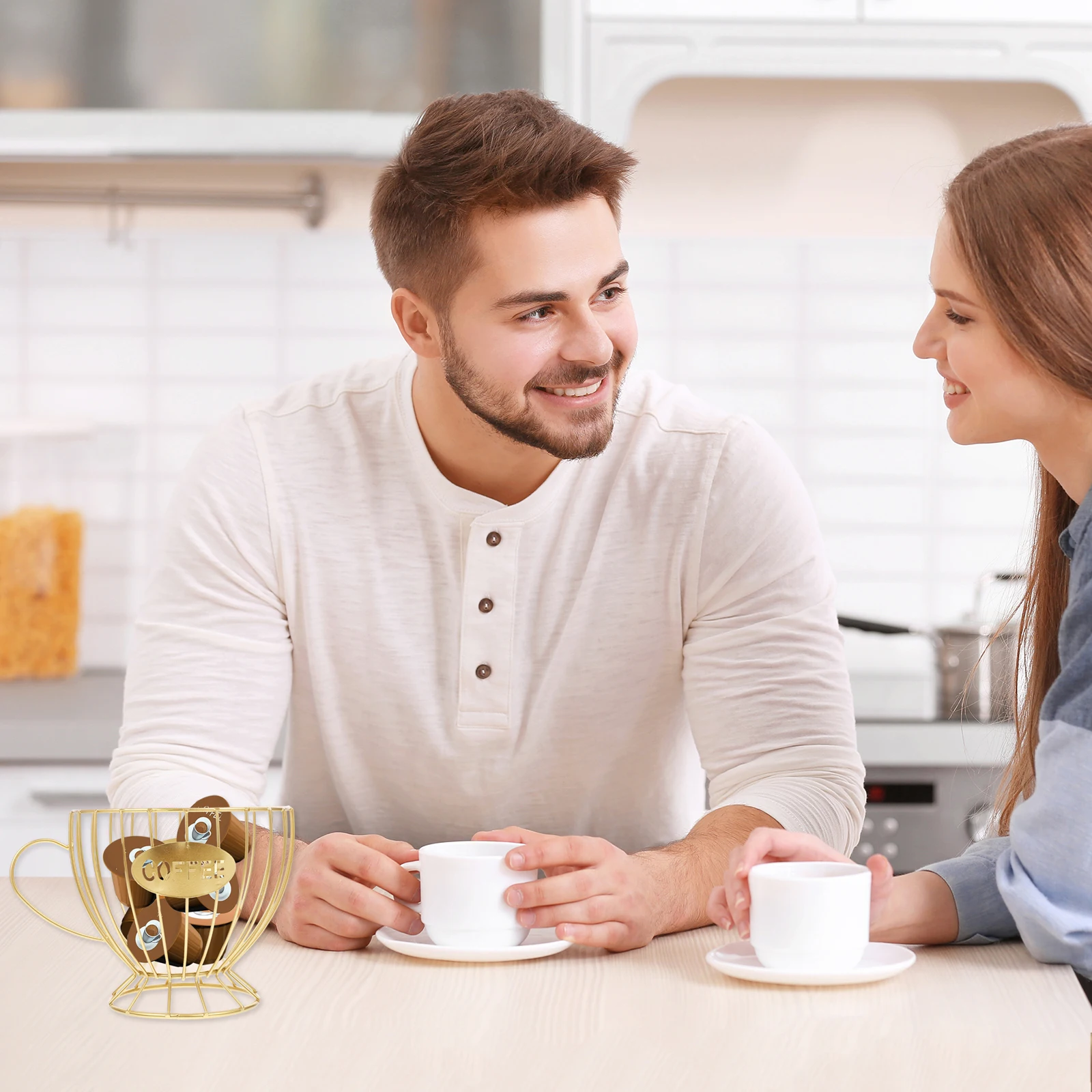 

Storage Basket Iron Cup Shape Holder For Capsules Coffee Storage Holder Organizer Coffee Bar Decor Accessory