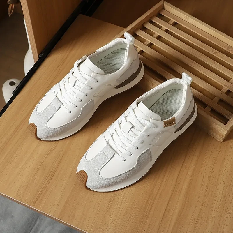 

Классические мужские спортивные повседневные туфли Agan в стиле ретро, из замши и кожи с лоскутным дизайном, легкие, на плоской подошве, с резиновой пенополиуретановой подошвой, летние.