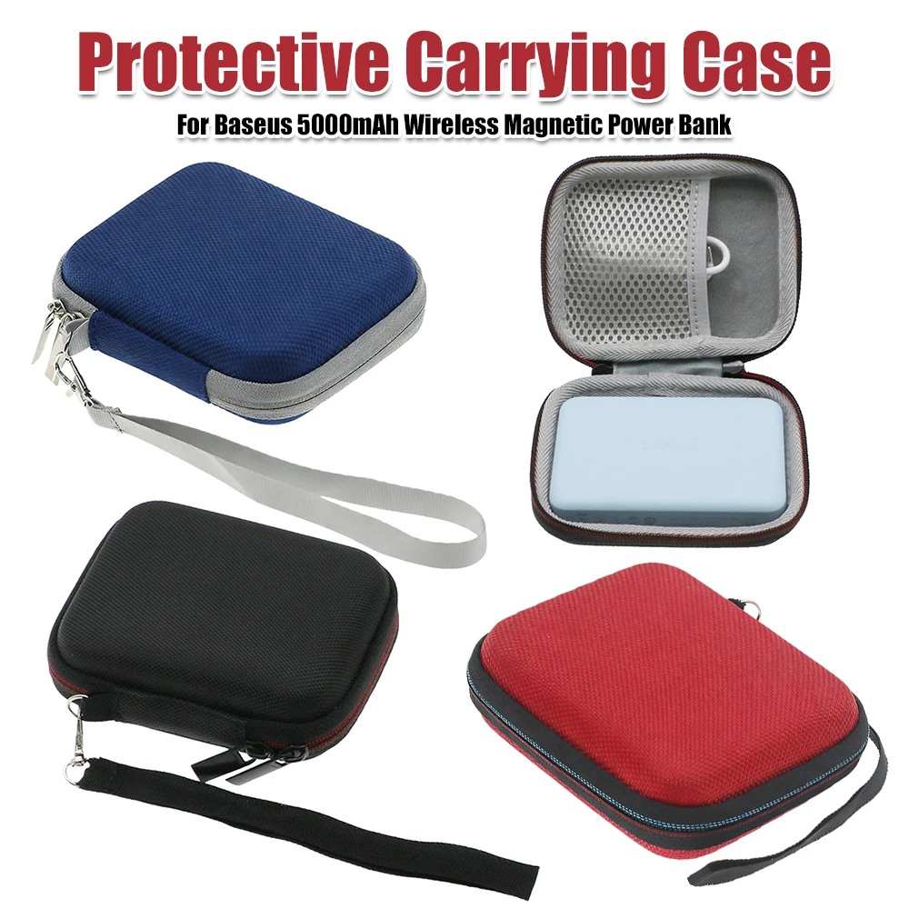 Portable Storage Case Fit for Baseus 5000mAh Magnetic Power Bank Travel Protective Carrying Storage Bag Scratch-Resistant