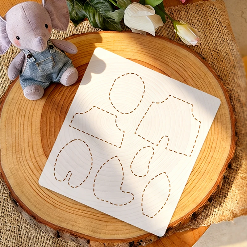 YOMDID 1pc Cute Big-Eared Elephant Quilting Template, DIY Elephant Pattern, Sewing Template, Reusable PET Template view 3