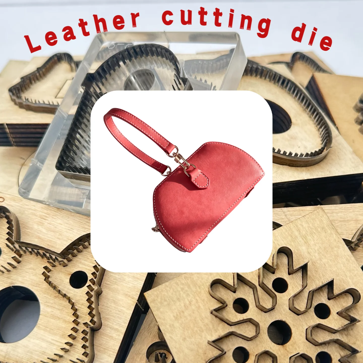 

small satchel mold（Without shoulder straps）, leather making tool, hand cutting mold, Japanese steel knife wooden mold tool