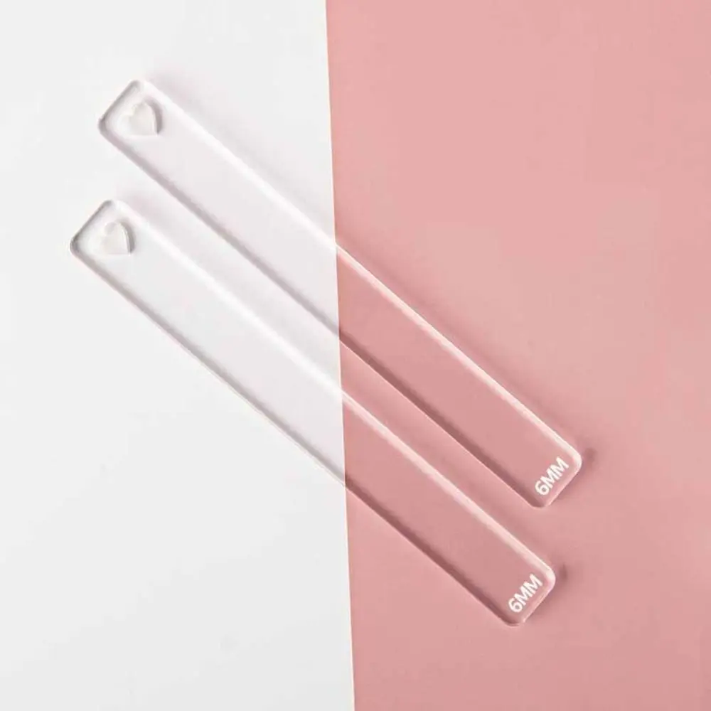 2Pcs/Set Roller Acrylic Clay Thickness Ruler Guide Rail Earrings Pottery Polymer Ruler Transparent Jewelry DIY Making Tool
