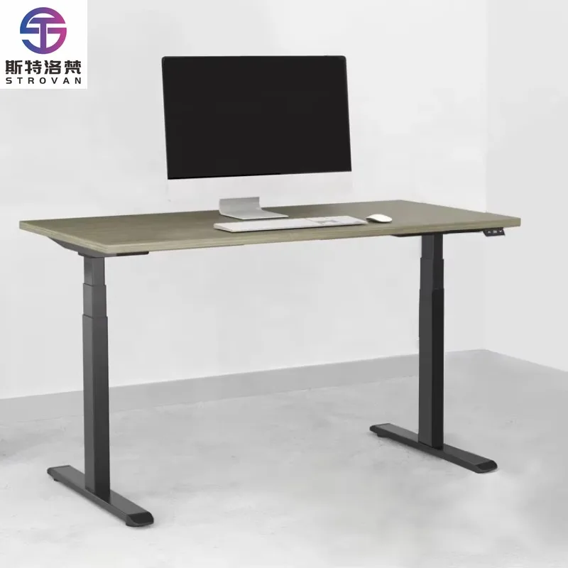 2025 Iron Metal Dual Motor 3-Stage Convertible Modern Standing Desk Frame with Adjustable Width for Office Workstation