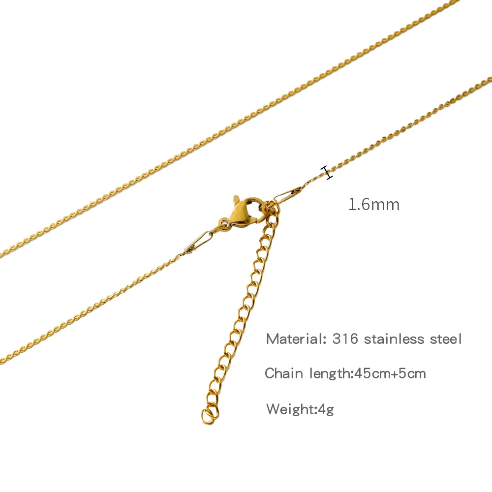 HIYEE Edelstahl Schlange Ball Stick O Form Perlen Seil Link Kette Halskette für Frauen Schmuck Geschenk Gold Farbe Diy Zubehör