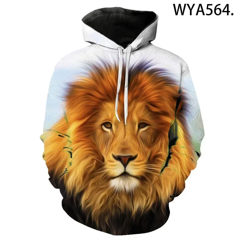 2022d New Spring Autumn 3D Lion Hoodies Men Women Children Animal Sweatshirts Funny 3D Printed Cool Boy Girl Kids Streetwear