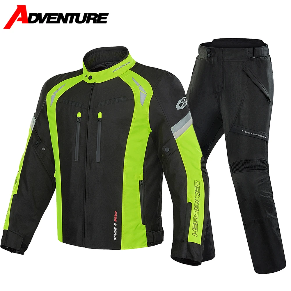 

Waterproof Warm Reflective Men Motorcycle Jacket Anti Fall Wear-resistant Knight Jacket Riding Pants All Season Riding Jacket