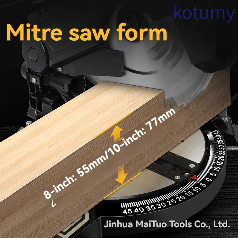 8/10-Inch Dual Bevel Sliding Compound Miter Saw, 3-in-1 Multi-Function Woodworking Aluminum Cutter with Table Saw Extension