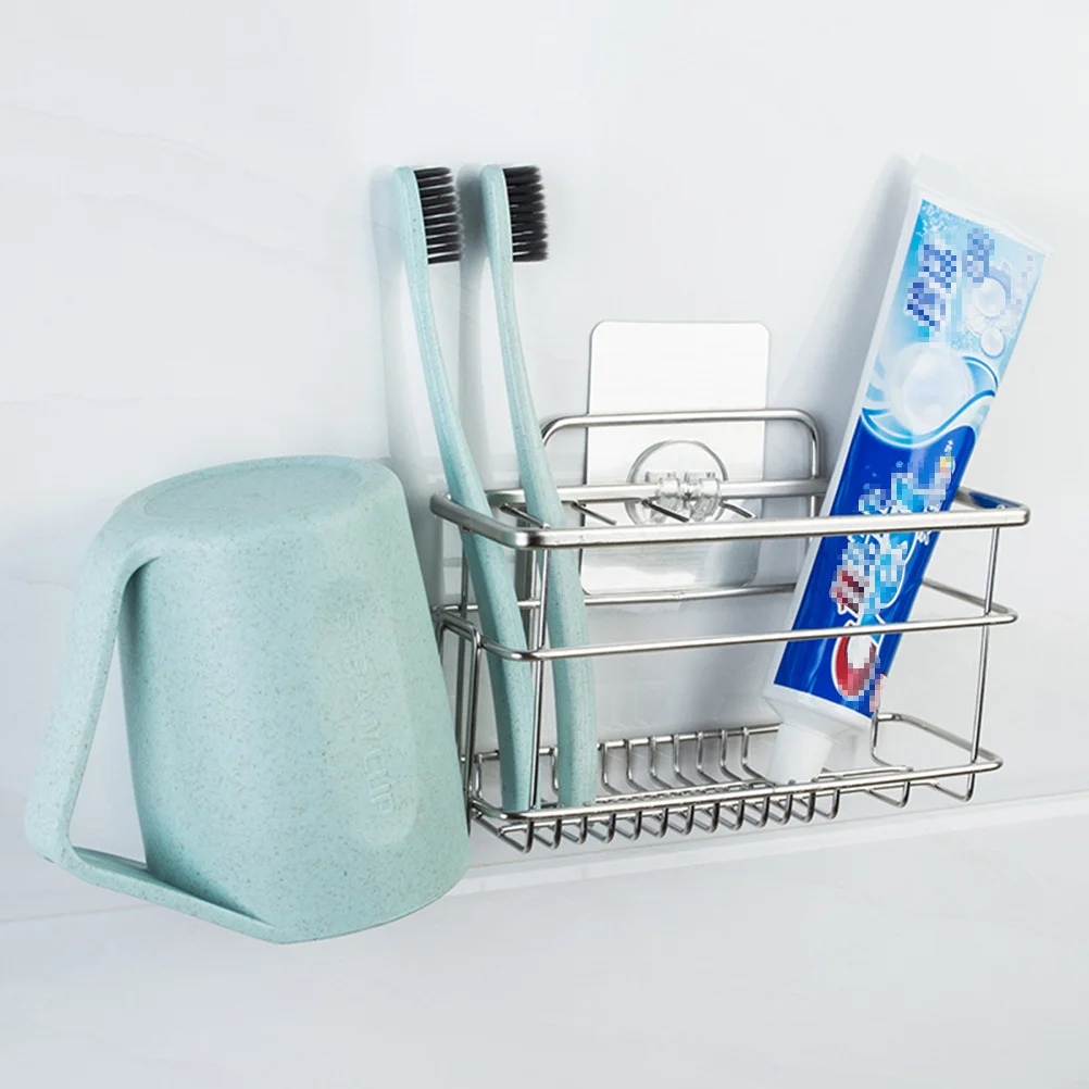 

Suction Cup Toothbrush Holder Stainless Steel Wall Mount Rack No Punch Needed Bathroom Kitchen Storage Organizer Adhesive