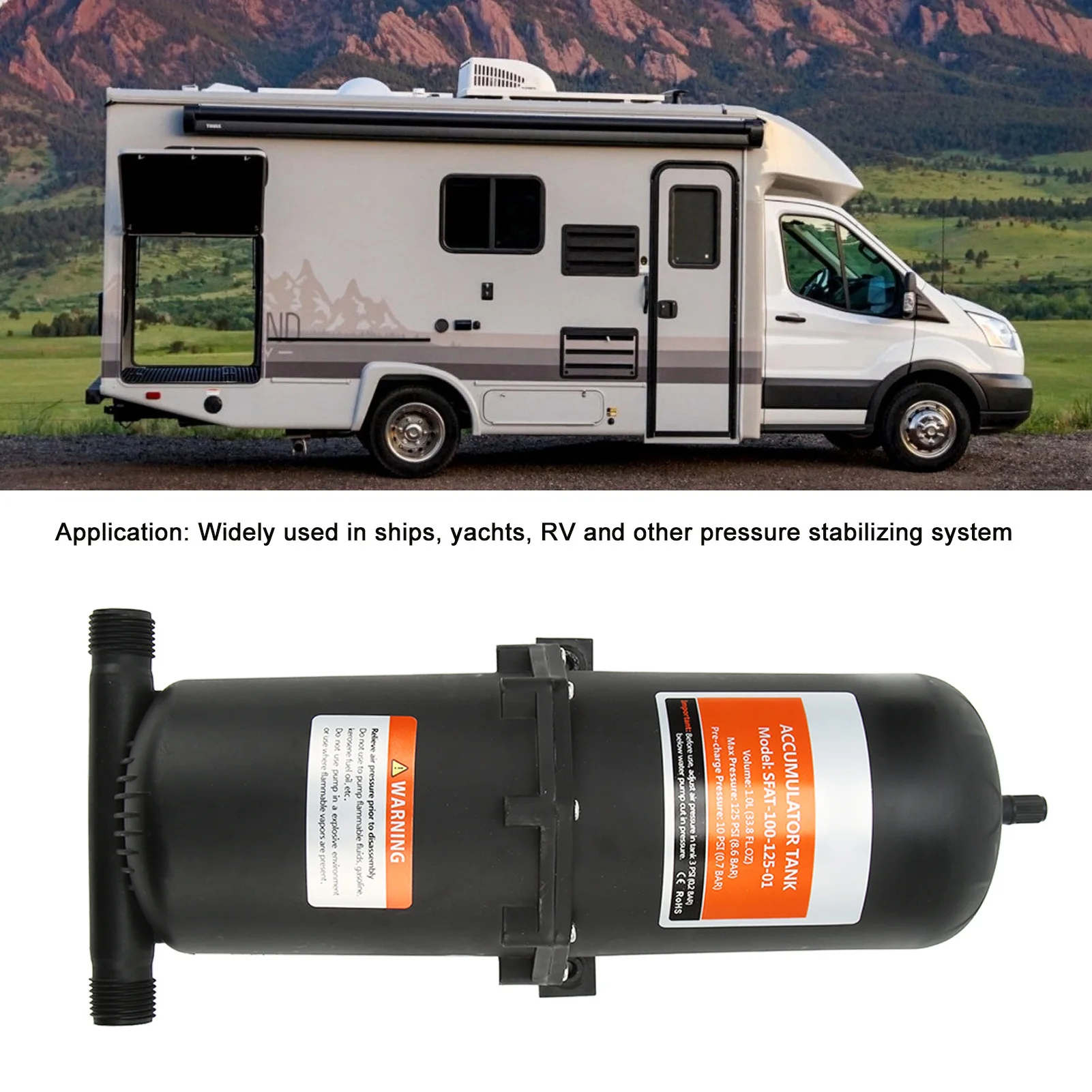 1L RV Pressure Tank Constant Pressure Strong Cushioning For Boat Yacht Pressure Stabilizing System