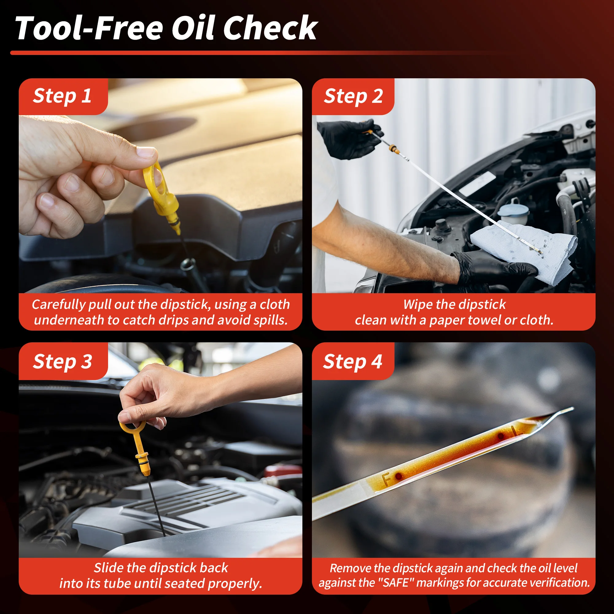 UXCELL Engine Oil Dipstick for Ford Explorer F-150 2009-2010 4.6L Oil Level Dip Stick No.9L3Z6750A/9L3E6750AE