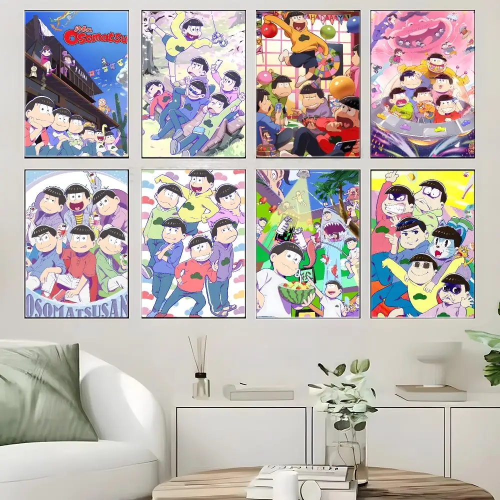 Comedy Anime O-Osomatsu san Poster  Self-adhesive Art Waterproof Paper Sticker Coffee House Bar Room Wall Decor