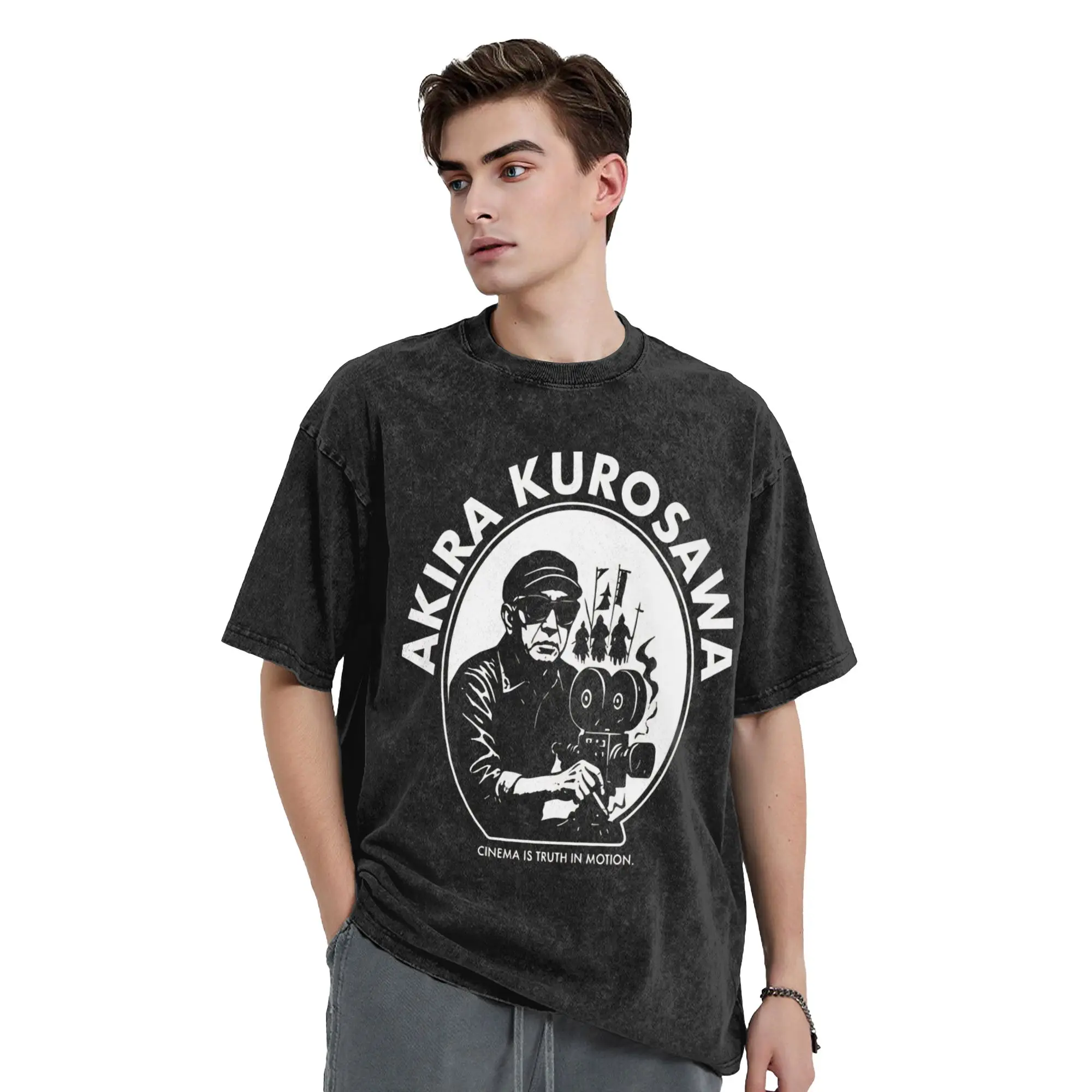 Kurosawa Samurai Stories Forever T-Shirts Men  Vintage Cotton Tee Shirt Round Neck Short Sleeve T Shirt Printing Tops