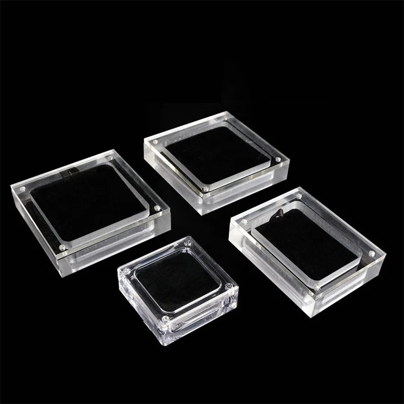 Acrylic Transparent Display Stand Jewelry Box Display Boxes Pendant Necklace Display Stand Transparent Base Display Case Gift