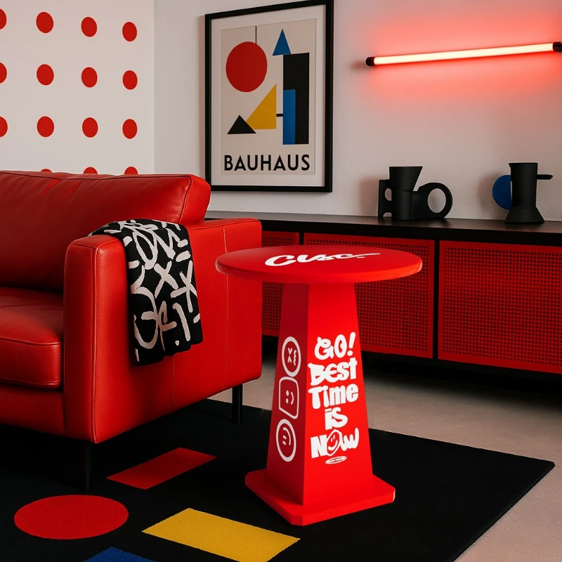Personalized family apartment Modern living room Sofa Small table Ice cream bucket Bedroom side few