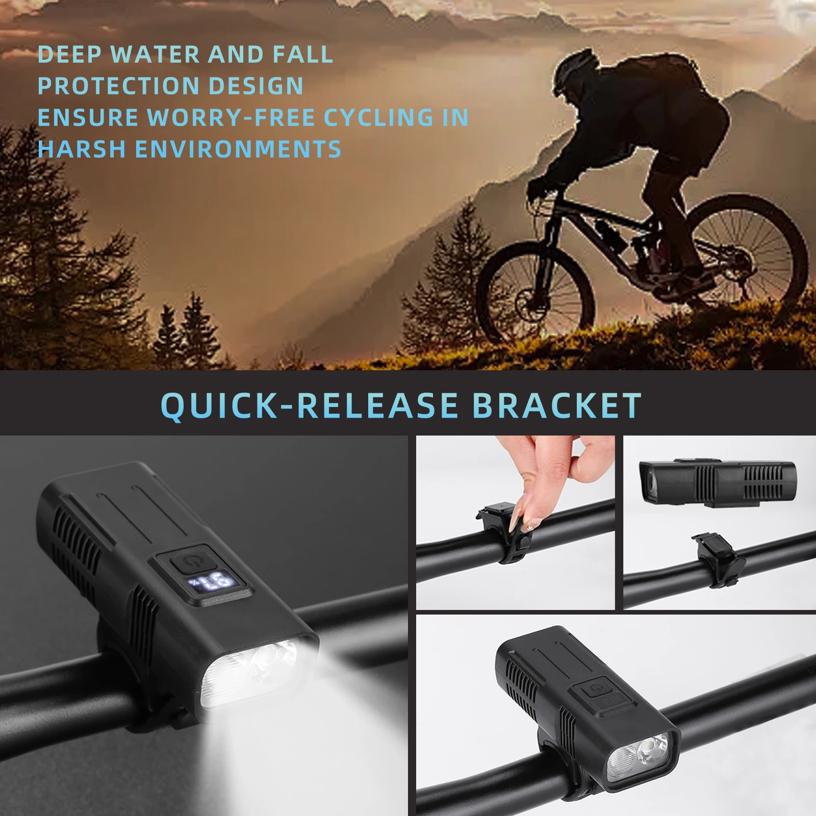 مصباح أمامي للدراجة قابل لإعادة الشحن، مصباح أمامي للدراجة Mtb Led، ملحقات الدراجة هدية عيد ميلاد #2