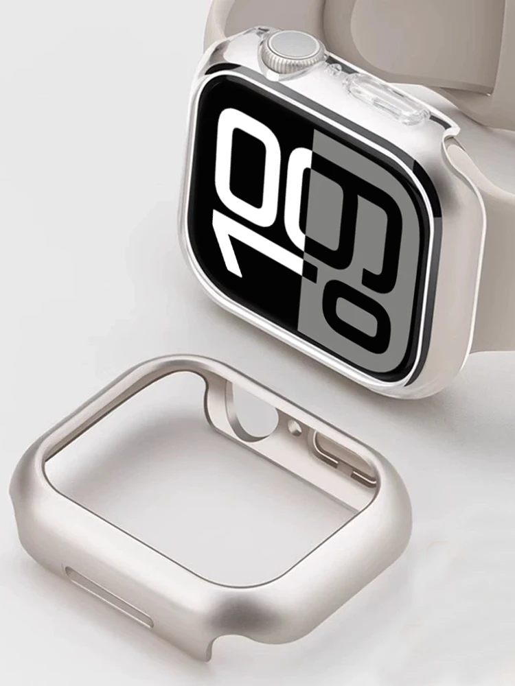 Hollow Cover For Apple Watch Case 46mm 42mm 41mm 45mm 44mm 40mm Bands PC screen Protector bumper iWatch Series 10 9 7 8 6 se 5 4