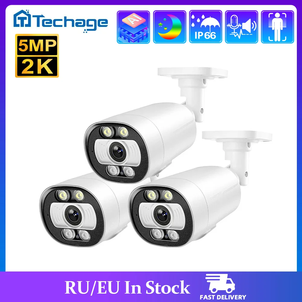 

MISECU H.265 5MP 8MP 1-3PCS AI POE Camera Two-way Communication Human Detect Outdoor Camera For CCTV System Surveillance Camera