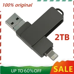 Unidad Flash USB 3,0 giratoria 3 en 1, Memoria USB-A de 2TB para Lightning, almacenamiento externo para IPhone 9/11/12/13