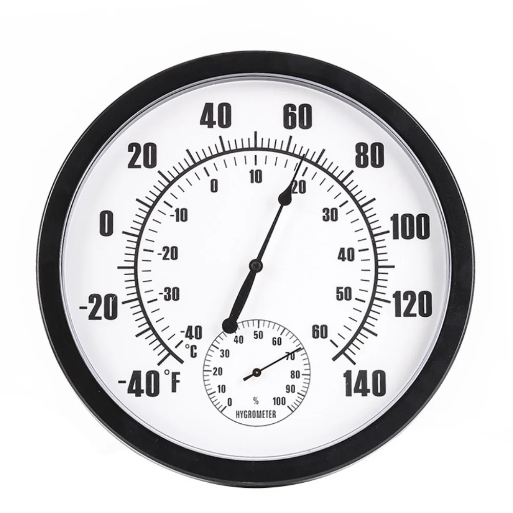 Indoor Outdoor Wall-mountable Thermometer With Hygrometer And Round Analog-Dial For Home Use Dual Fahrenheit/Celsius Scale