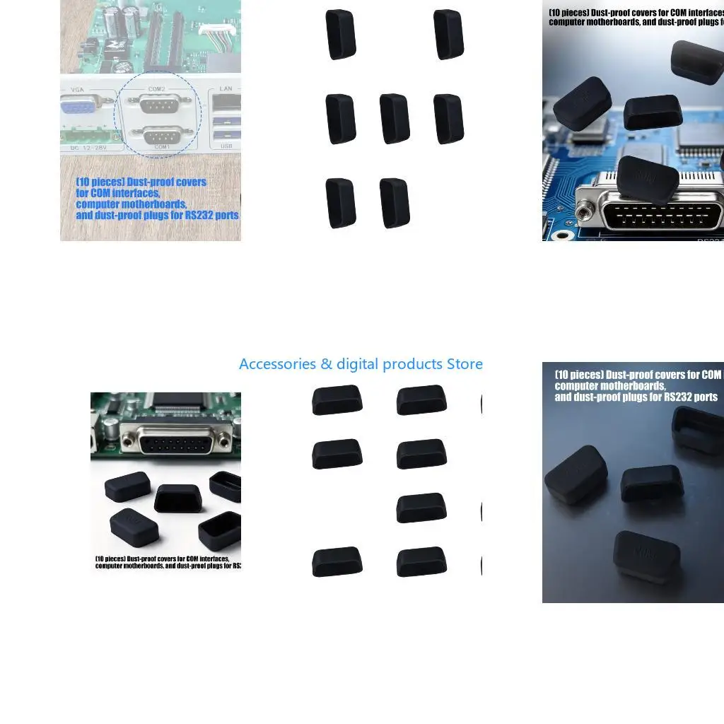 77JD High Temperatures Resistant Silicone Dust Cap for COM RS232 Male Port Connectors