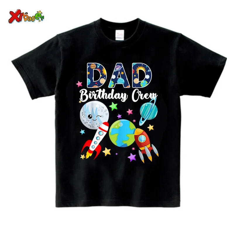 Outer Space Family Matching Clothes Outfits Kids Tshirt Astronaut Birthday Shirt Custom Space Party Boys Clothing Outfit Summer