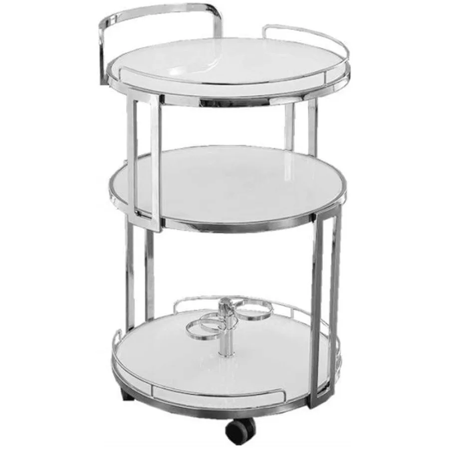 

Stainless Steel Kitchen Serving Cart 3-Tier Wine Trolley for Home and Hotel Versatile Kitchen Utility Cart Modern Bar Cart with