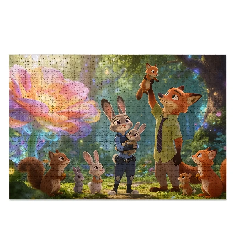 1000pcs Disney Zootopia Judy Hopps and Nick Wilde Poster Puzzle | High Difficulty, Adult Educational Game, Frameless, Suitable