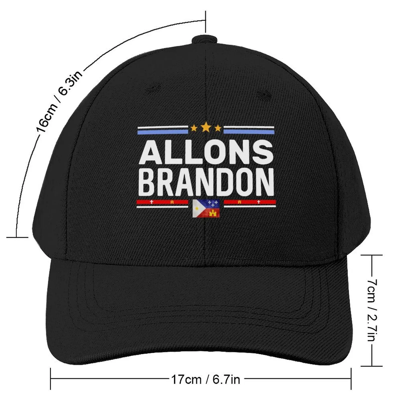 Allons Brandon Louisiana Acadiana Flag American Flag Lets Go Brandon Baseball Cap beach hat New Hat Hat Luxury Brand Boy Women's