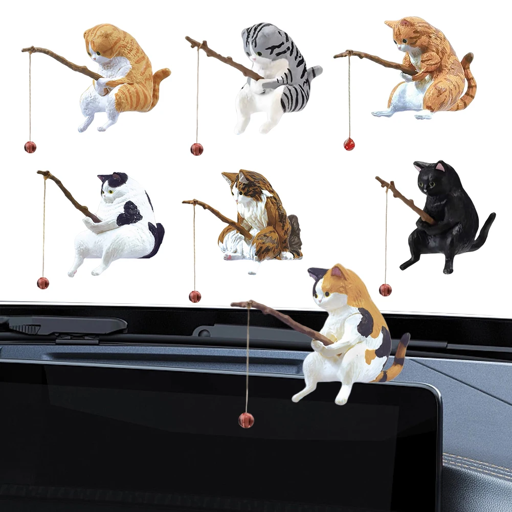 

Рыболовные украшения для кошек, ландшафтное украшение для аквариума, мультяшная фигурка рыбака, фигурка рыбака, домашний Автомобиль Interio