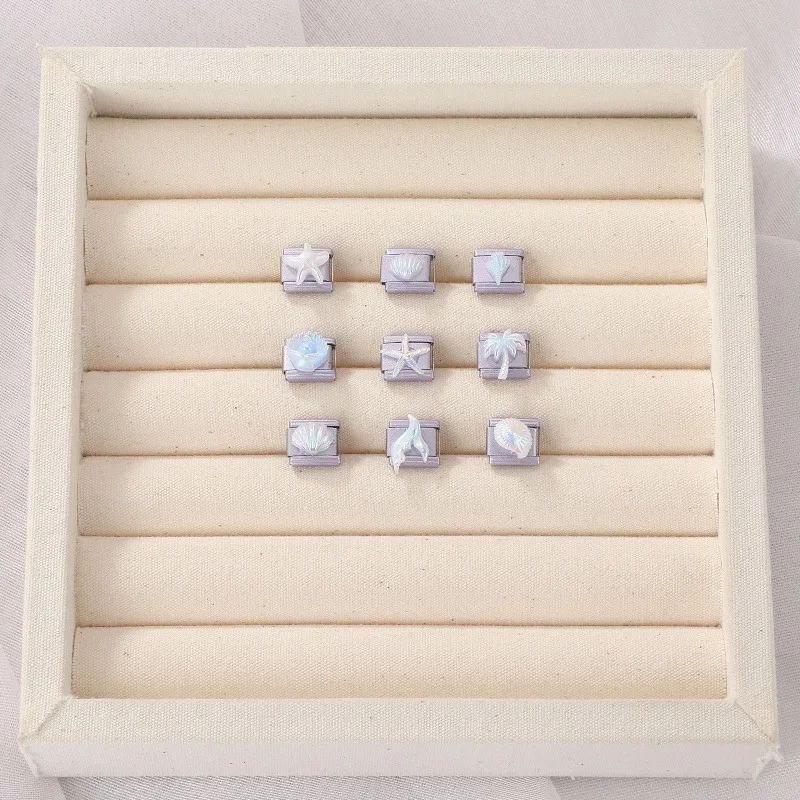 Y2K Dreaming Purple Series Charm Bow Butterfly Jellyfish Cat Paw Beads Fit 9MM Stainless Steel Bracelet Jewelry Women DIY Making