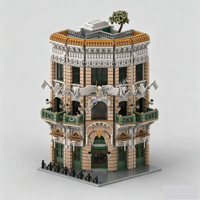 6898PCS Large Floral Themed Cafe Street View Extension MOC Model Custom Puzzle Creative Assembly Toy Blocks Popular Holiday Gift