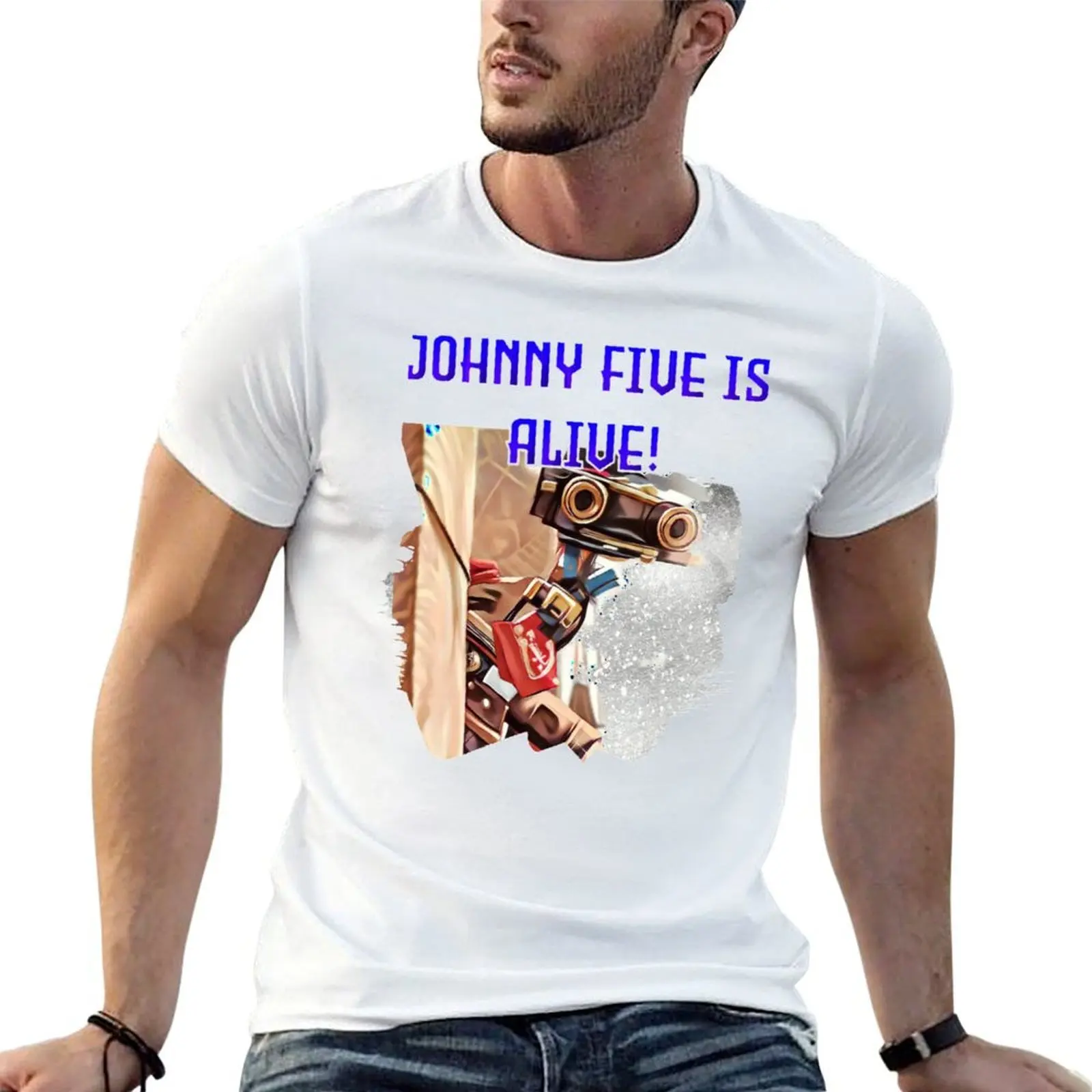 

Johnny 5 T-Shirt t shirts cotton 100% t shirts for man graphic funny T-Shirt