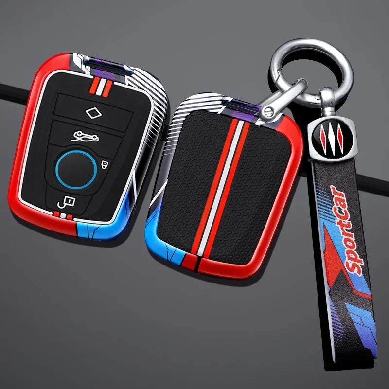 Buttons Zinc Alloy+Silicone Car Remote Key Case Cover Protective Shell Fob For BMW I3 I8 Car Remote Key Interior Accessories