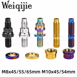 Weiqijie Titanium Bolt M8x45/55/65mm M10x45/54mm Alloy Automotive Exhaust Manifold Stud Bolts Nuts Washers Kit Set