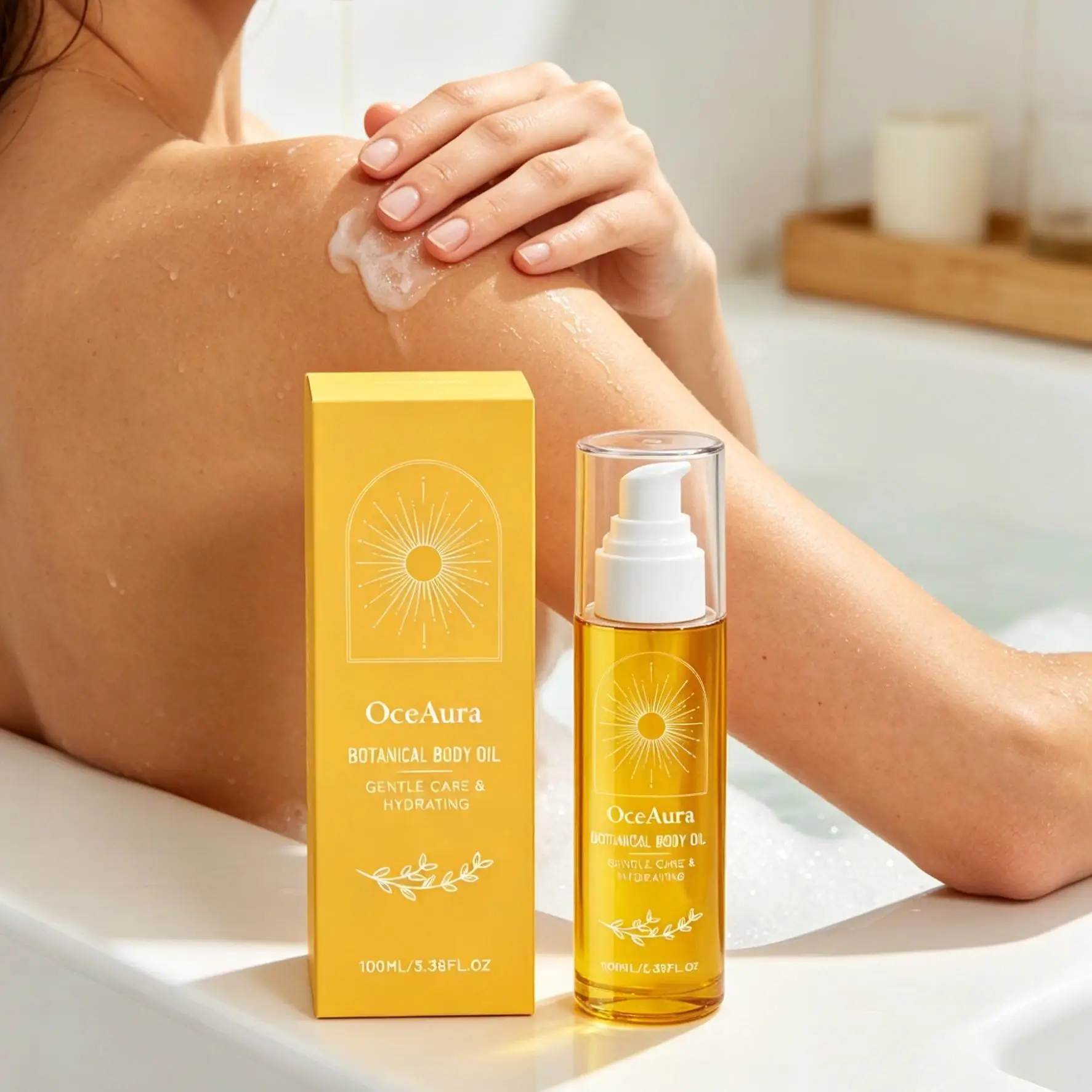 OceAura Massage Oil for the Body Care Firm Skin Barrier Repair Rejuvenation Passion Fruit Seeds Botanical Hydrating Body Oil