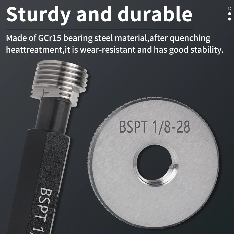 UFS TAP 1PCS/SET BSPT Taper Pipe Thread Plug/Ring Gauge Measure Tool BSPT 1/16~3/4 1''-- 1''1/4 1''1/2 2''-- 2''1/2 3'' 3''1/2