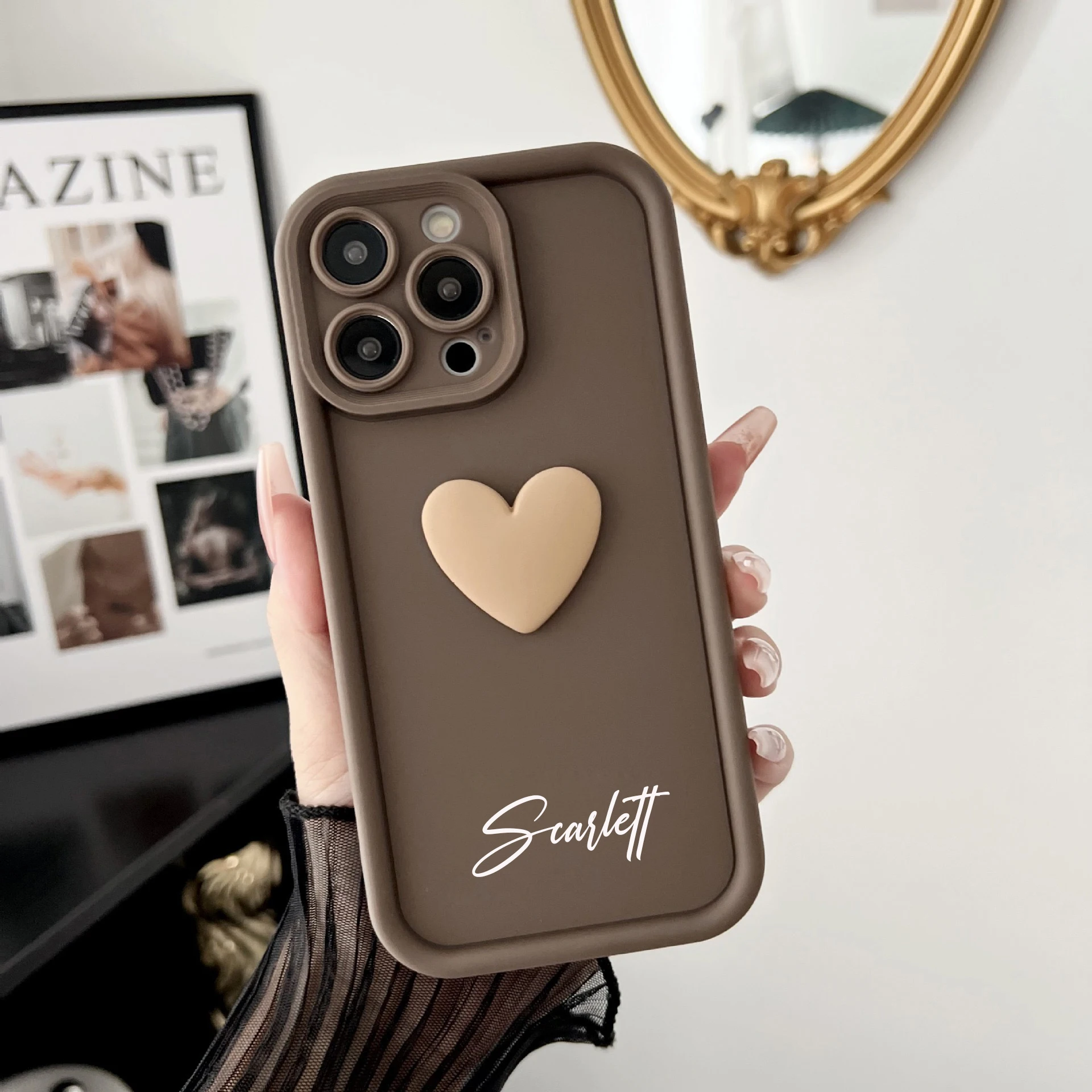 14 15 Pro Max DIY Name Case Personalised Customized Luxury Silicone Candy Love Heart Cover For iPhone 11 12 13 14 15 Pro Max