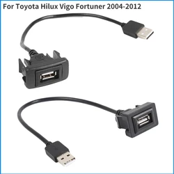 Car Dashboard Flush Mount USB 2.0 Port Panel Male to Female Plastic Extension Cable Adapter for Toyota Hilux Vigo Fortuner 04-12