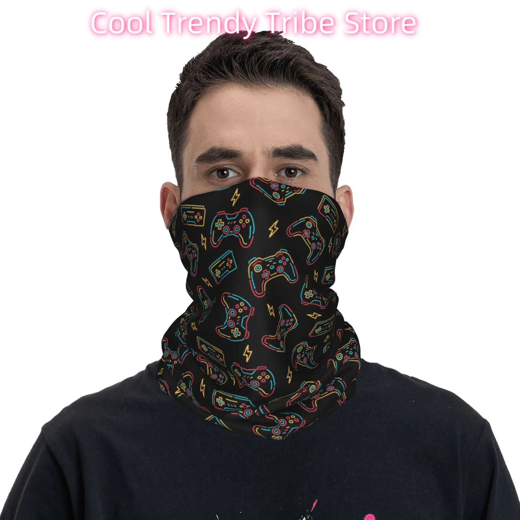 Video Game Gaming Controller Bandana Neck Cover Printed Mask Scarf Multi-use Headwear Riding for Men Women Adult All Season