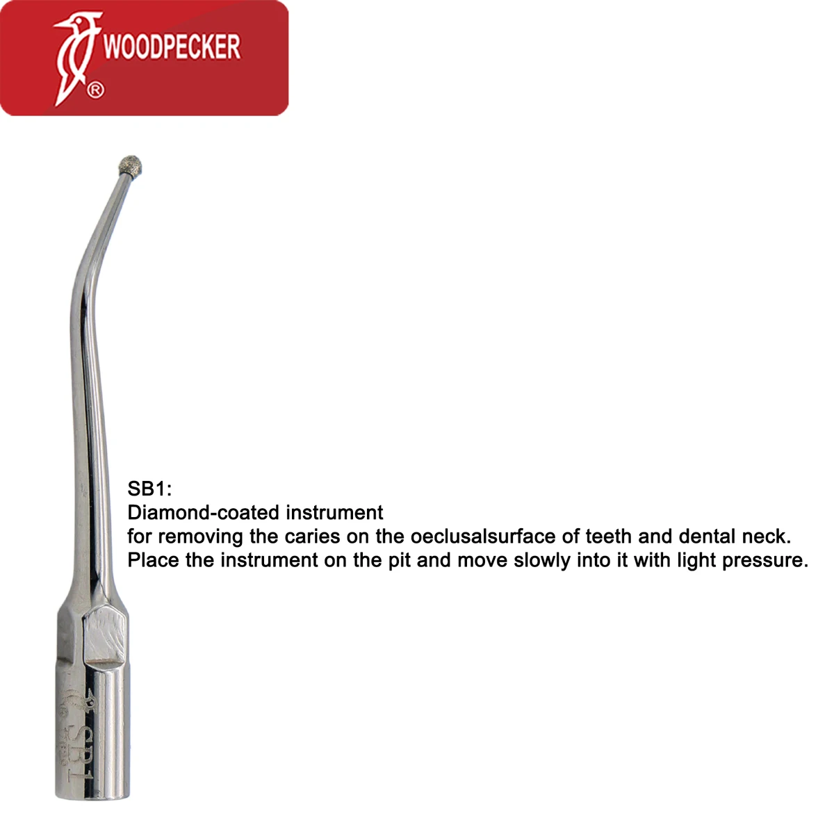 Woodpecker Dental Ultrasonic Scaler Endo Diamond Cavity Preparation Scaling Tips SB1 SB2 Fit EMS