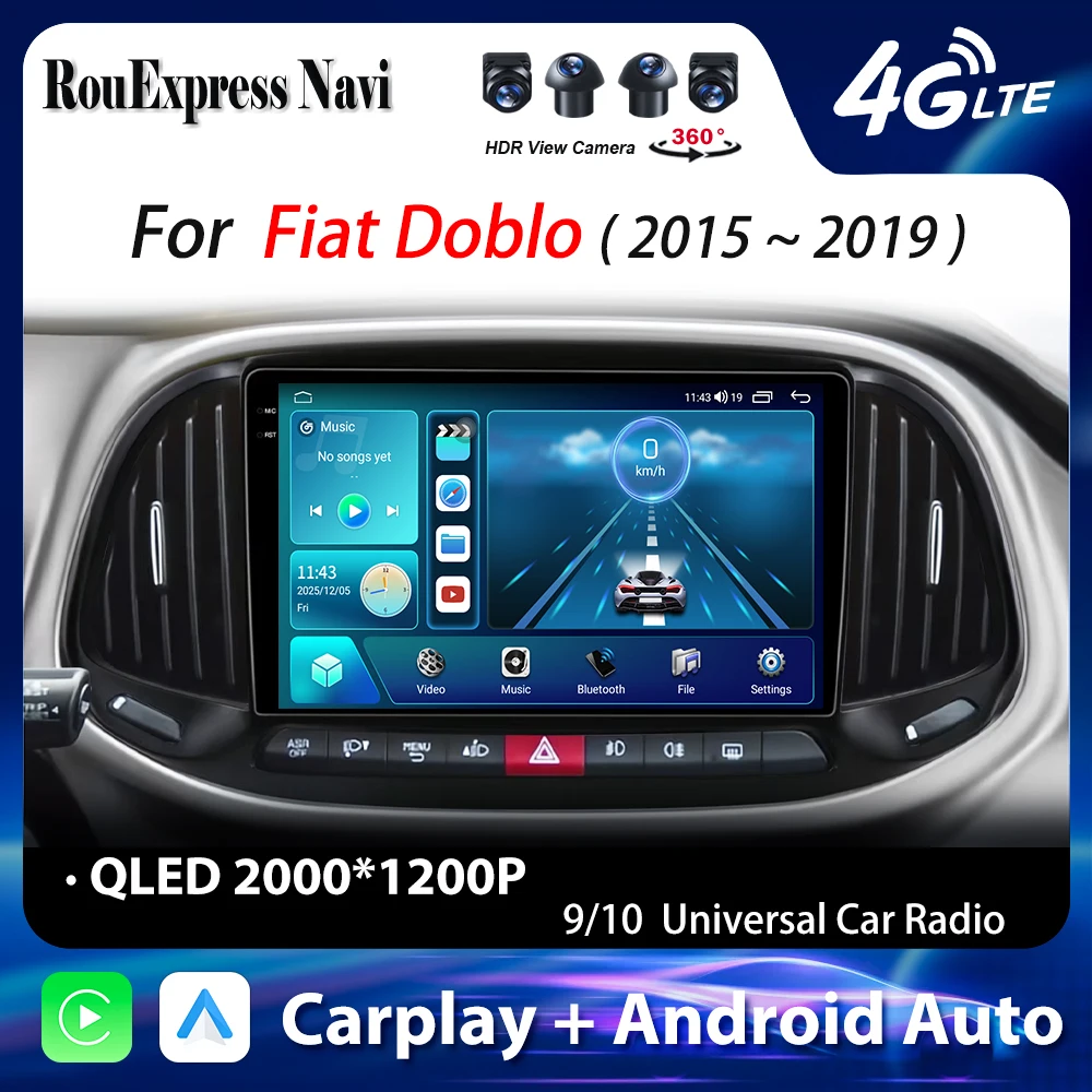 Android For Fiat Doblo 2015 2016 2017 2018 2019 Carplay Auto Car Radio Multimedia Player Autoradio Radio Samochodowe Bluetooth