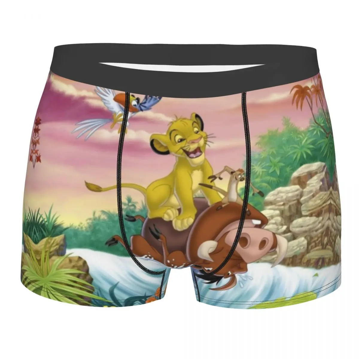 Custom The Lion King Simba No Worries Underwear Stretch Hakuna Matata Film Boxer Briefs Shorts Panties Soft Underpants For Homme