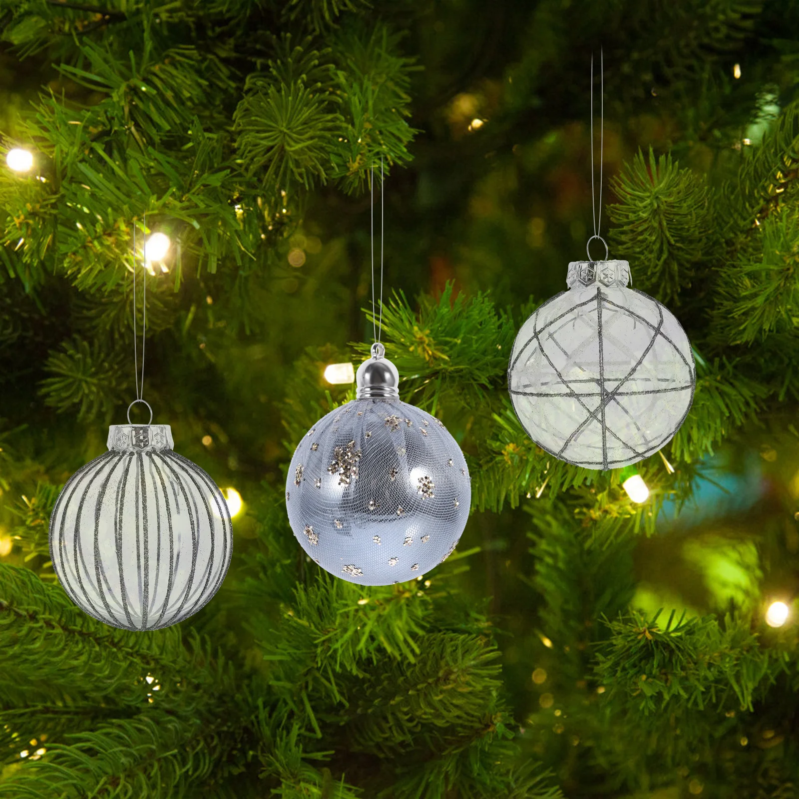 

6Pcs Xmas Ball Hanging Decorations Plastic Christmas Tree Ornaments Xmas Party Supplies Holiday Decor Christmas Tree Ornaments