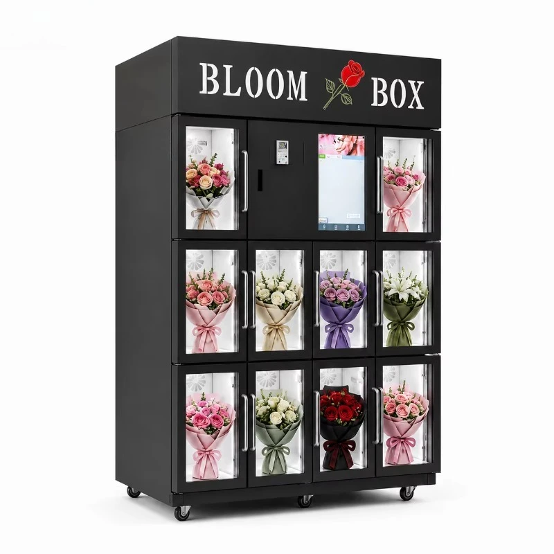 FOODLINE Customized Bouquet Vending Machine Smart Refrigerated Florist Floral Fresh Flower Fridge Automatic Cooling Locker