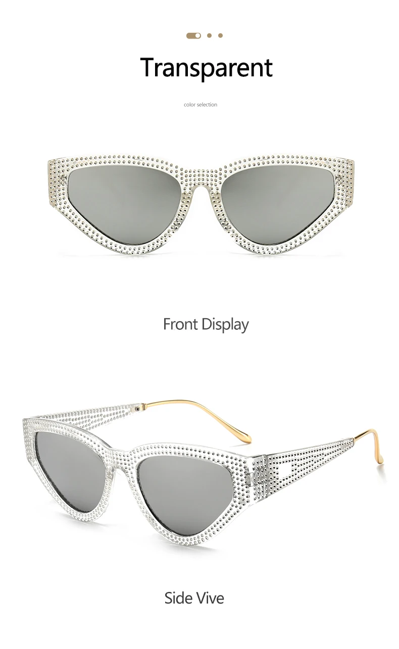 Stilvolle Voll-Diamant Katzenaugen-Sonnenbrille für Damen Unisex Internet-Berühmtheit Streetstyle-Brille 5127 – Detail 13