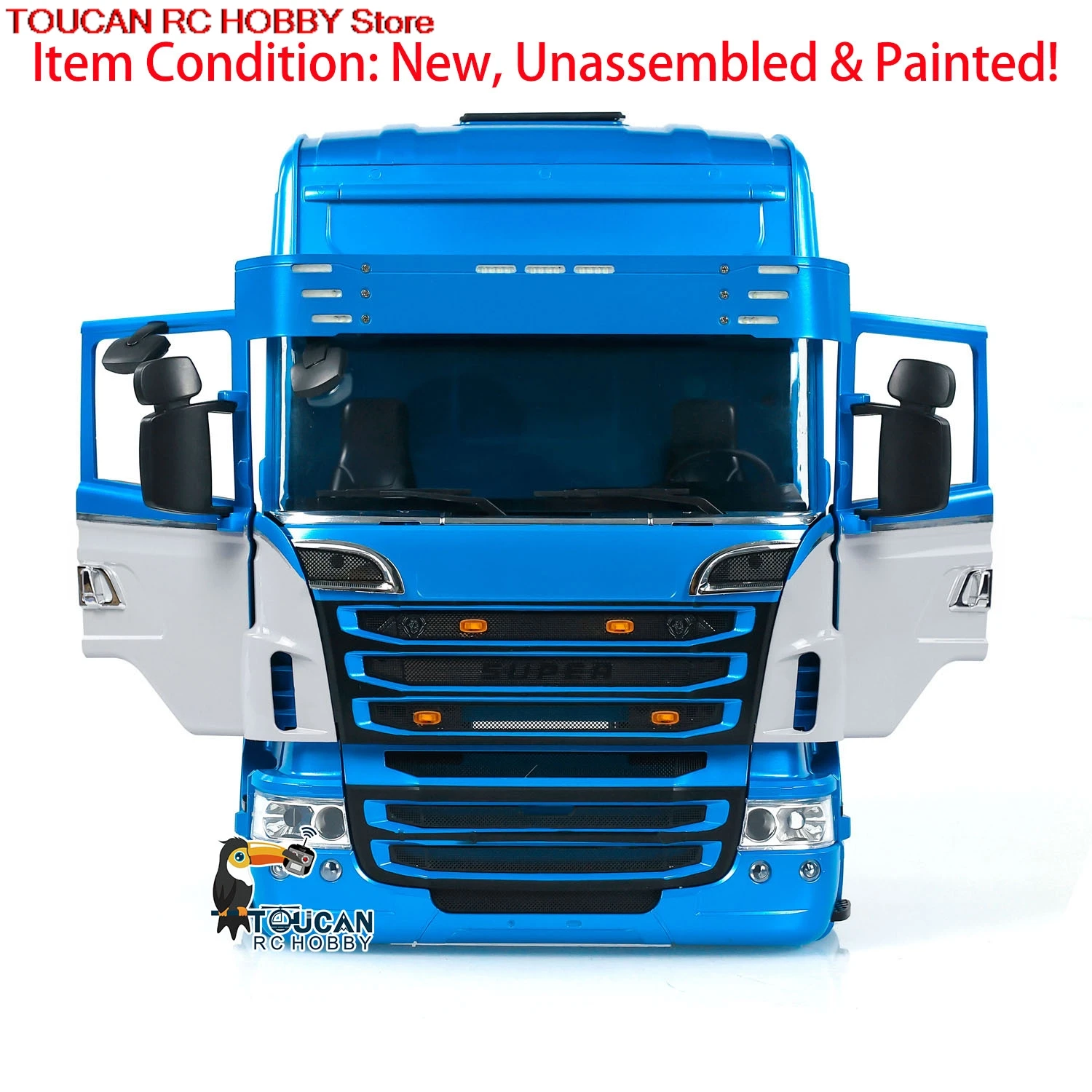 R730 Plastic Cabin Body Shell Painted Kits for 1/14 RC Car 6x6 6x4 Remote Control Tractor Truck DIY Model Toucan Hobby RC Toy